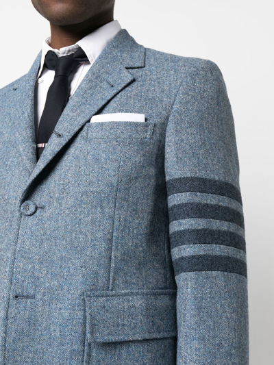 Thom Browne Stripe-detail Single-breasted Blazer In Blue