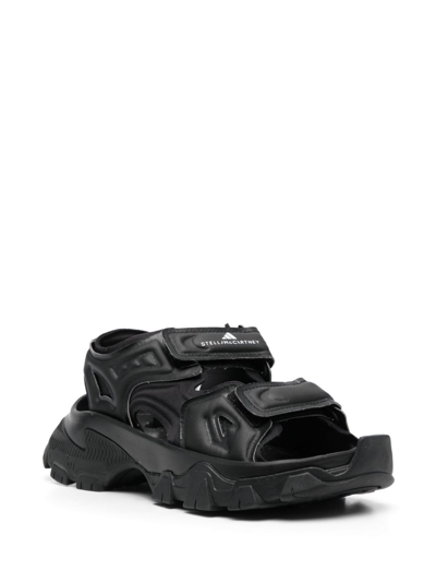 Shop Adidas By Stella Mccartney Hika Cut-out Chunky Sandals In Black