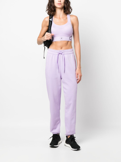 Shop Adidas By Stella Mccartney Truepace Scoop-neck Sports Bra In Purple
