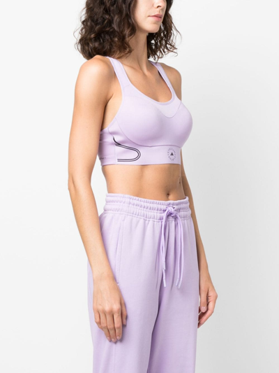 Shop Adidas By Stella Mccartney Truepace Scoop-neck Sports Bra In Purple