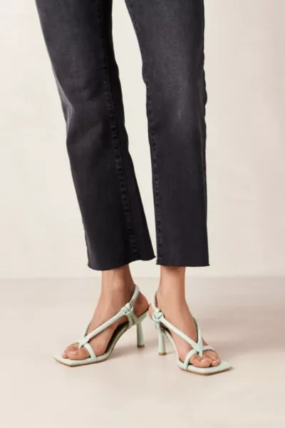 Shop Alohas Sheila Leather Heeled Sandal In Lush Green, Women's At Urban Outfitters