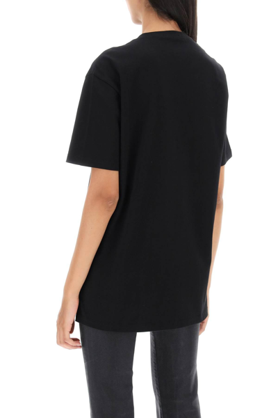 Shop Versace T-shirt With Logo Embroidery In Black