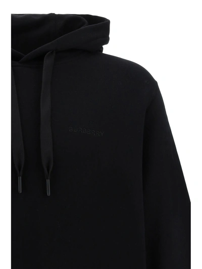 Shop Burberry Cotton Sweatshirt With Embroidered Logo In Black