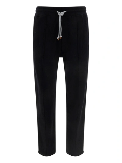 Shop Brunello Cucinelli Cotton Jogging Trouser In Black