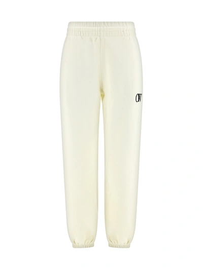 Shop Off-white Cotton Trouser With Flocked Monogram