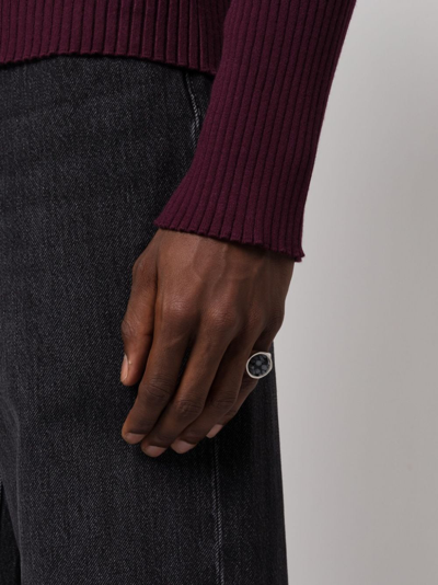 Isabel Marant Logo-engraved Gemstone Ting In Silver