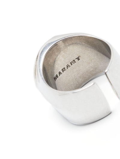 Isabel Marant Logo-engraved Gemstone Ting In Silver