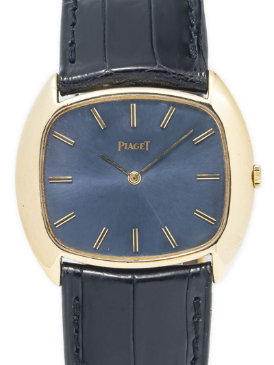 Pre-owned Piaget 1970s  Vintage 32mm In Dark Blue