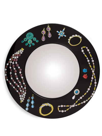 Shop Fornasetti Gioielli Gemstone-embellished Mirror In Black