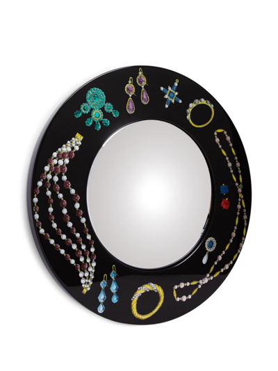 Fornasetti Frame With Convex Mirror Gioielli In Black