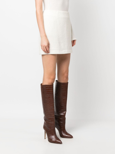 Shop Tagliatore May Virgin Wool-blend Miniskirt In White