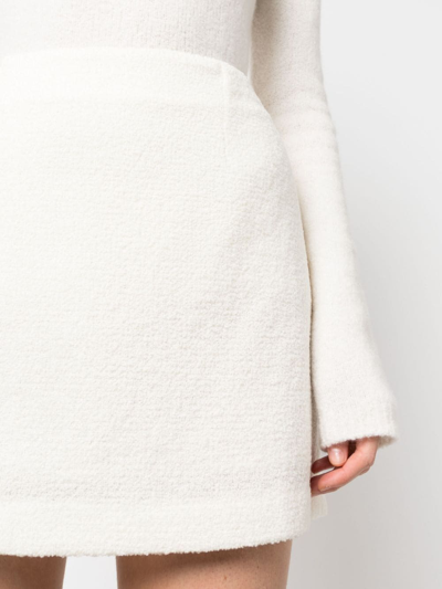 Shop Tagliatore May Virgin Wool-blend Miniskirt In White