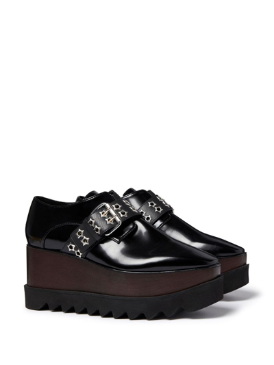 Stella Mccartney Elyse Buckle-fastening Lace-up Shoes In Black
