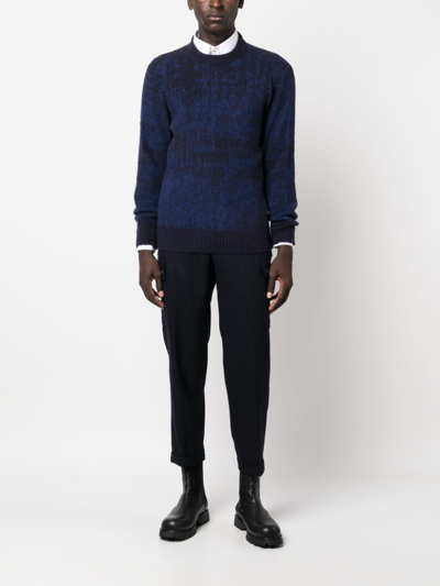 Shop Etro Wool Blend Cropped Trousers In Blue