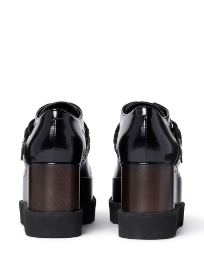 Stella Mccartney Elyse Buckle-fastening Lace-up Shoes In Black