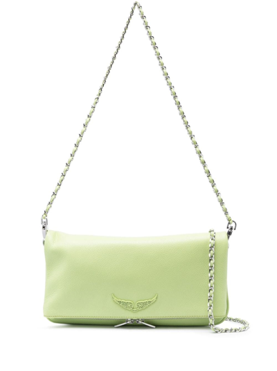 Shop Zadig & Voltaire Rock Leather Crossbody Bag In Green