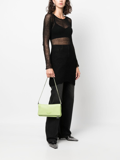 Shop Zadig & Voltaire Rock Leather Crossbody Bag In Green