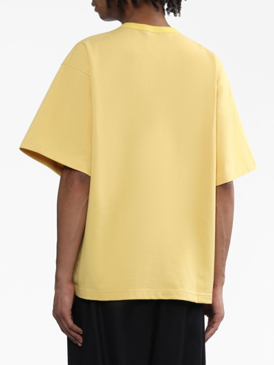 Shop Kolor Graphic-print Cotton T-shirt In Yellow