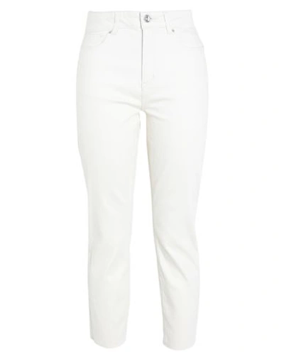 Shop Vero Moda Woman Jeans Ivory Size 28w-30l Cotton, Elastane In White
