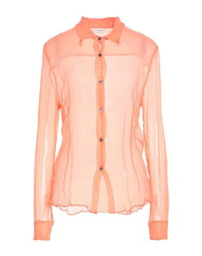 Shop Dries Van Noten Woman Shirt Orange Size 6 Silk