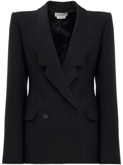 Shop Alexander Mcqueen Tailored Wool Jacket In Black