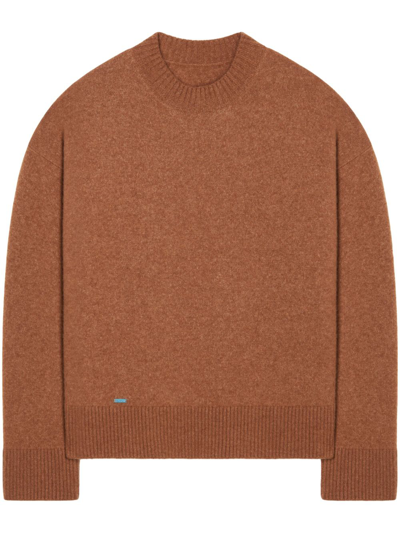 Shop Alanui Cashmere Crewneck Sweater In Brown