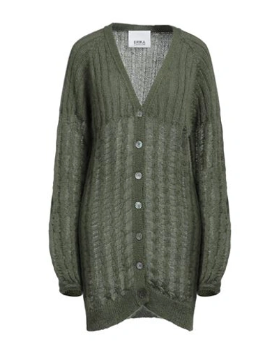Shop Erika Cavallini Woman Cardigan Military Green Size S Mohair Wool, Polyamide, Wool