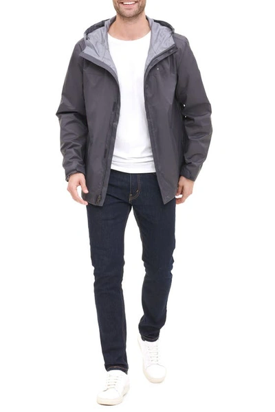 Tommy Hilfiger Tommy Rain Slicker Jacket In Charcoal