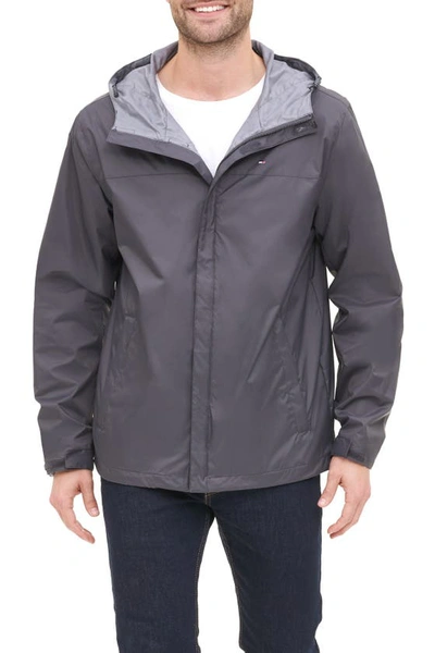 Tommy Hilfiger Tommy Rain Slicker Jacket In Charcoal