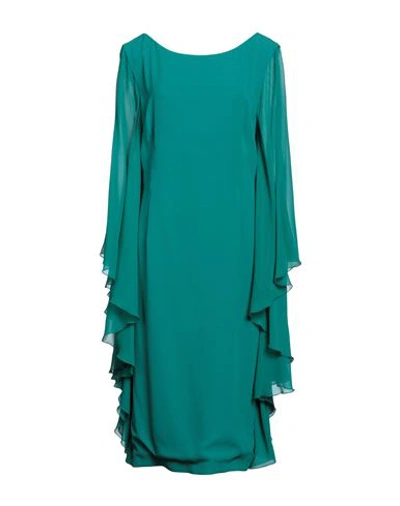 Shop Botondi Milano Botondi Couture Woman Midi Dress Emerald Green Size 8 Silk