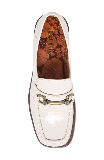 Korks Florence Bit Loafer In Off White Patent