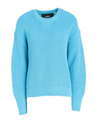 Shop Jjxx By Jack & Jones Woman Sweater Azure Size L Cotton In Blue