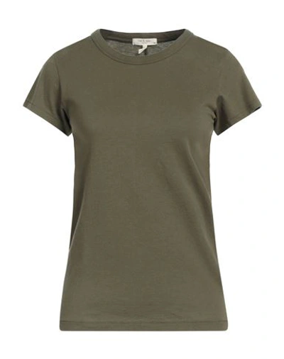 Shop Rag & Bone Woman T-shirt Military Green Size Xxs Cotton
