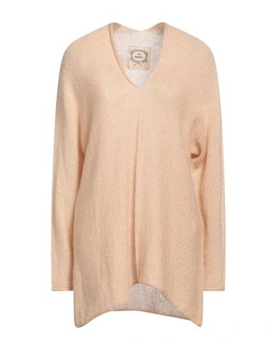 Pink Memories Woman Sweater Apricot Size 6 Acrylic, Mohair Wool, Polyamide, Wool In Orange
