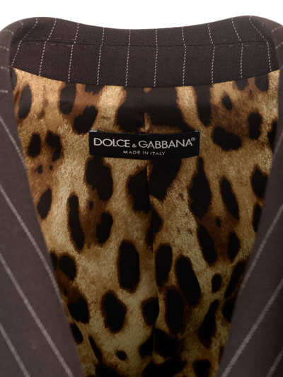Shop Dolce & Gabbana Double-breasted Blazer In Brown