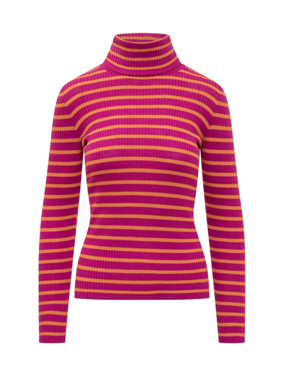 Shop Jucca Ribbed Sweater In Ametista