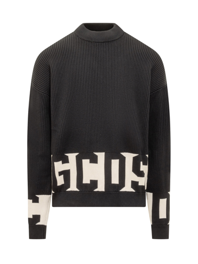 Shop Gcds Sweater With Logo In Black