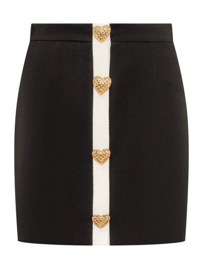 Shop Moschino Mini Skirt In Fantasia Nero