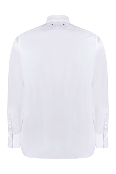 Shop Golden Goose Long Sleeve Cotton Shirt In White