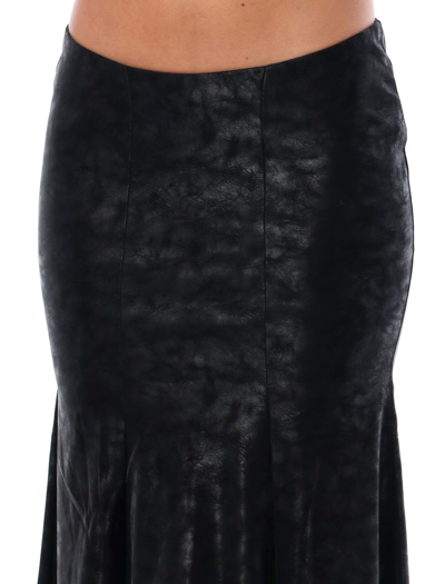 Shop Misbhv Midi Skirt In Faux Leather In Black