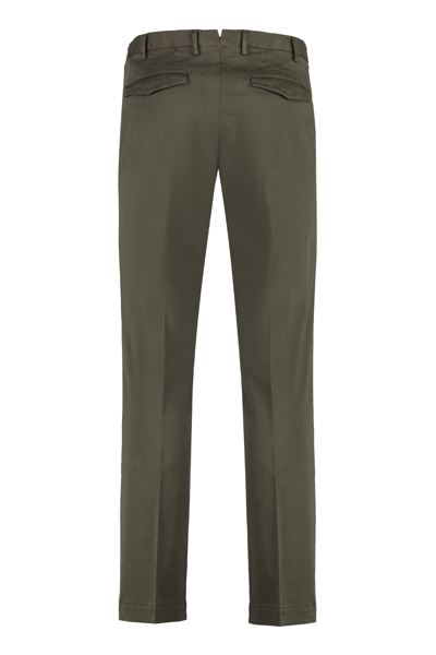 Shop Pt01 Stretch Cotton Trousers In Green