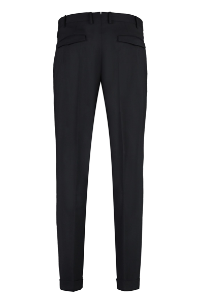 Shop Pt01 Virgin Wool Tailored Trousers In Black