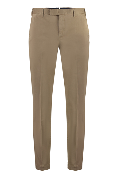 Shop Pt01 Stretch Cotton Trousers In Sand