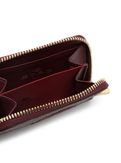 Etro Wallet In Coated Paisley Leather In Brown