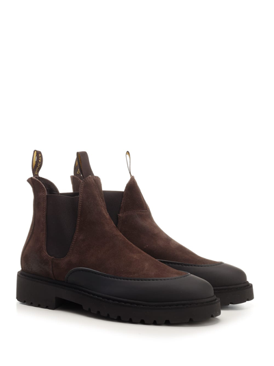 Shop Doucal's Ankle Boot With Rubber Toe Cap In Brown