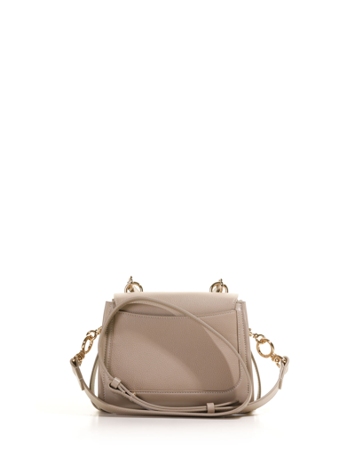 Shop Chloé Tess Shoulder Bag In Leather In Motty Grey