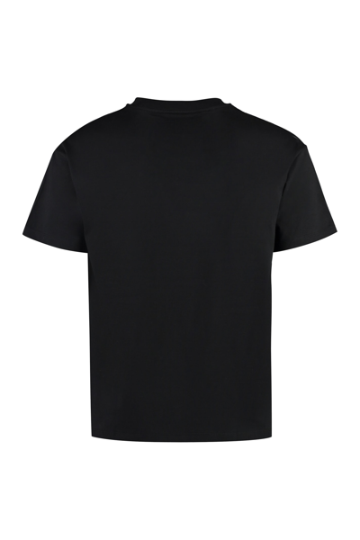 Shop Mcm Printed Cotton T-shirt In Black