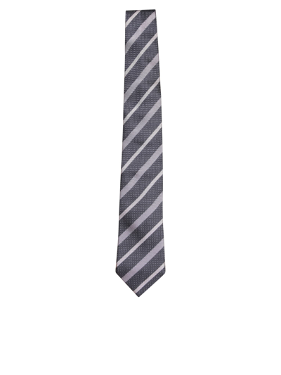 Shop Brunello Cucinelli Grey/ Multicolor Silk Tie