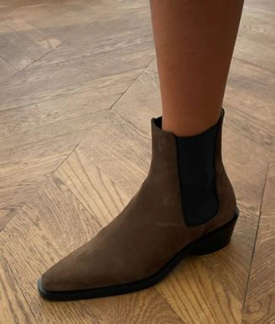 Bronco Suede Chelsea Boots In Brown