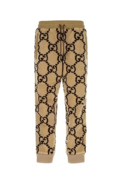 Shop Gucci Man Embroidered Teddy Joggers In Multicolor
